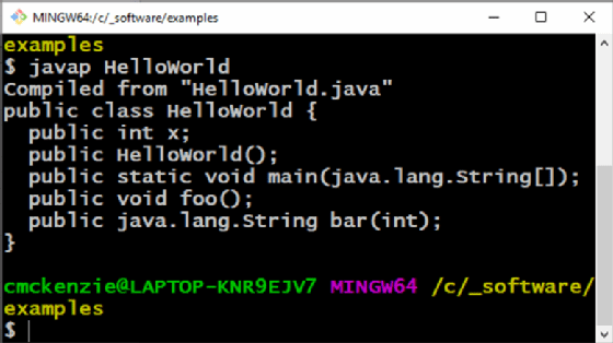 javap CLI tool