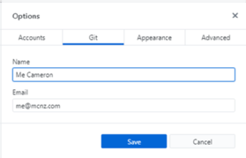 Git Desktop setup config