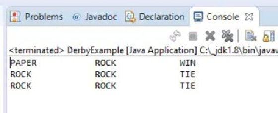 Derby example output